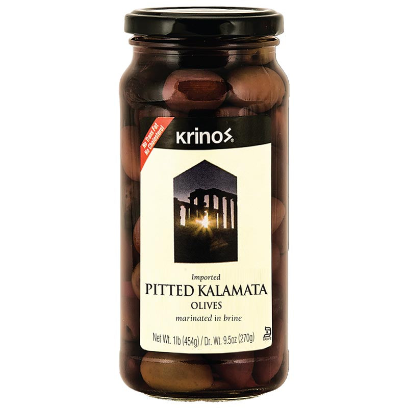 Krinos Pitted Kalamata Olives (454g) jars Krinos Foods Atlanta LLC