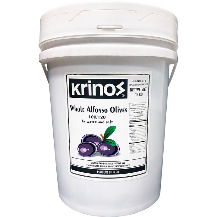 Krinos Olives Bulk  Alfonso Naturally Marinated (5 Gallon) Bulk Pail