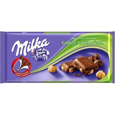 Milka Whole Nuts Chocolate Bar  (100g)