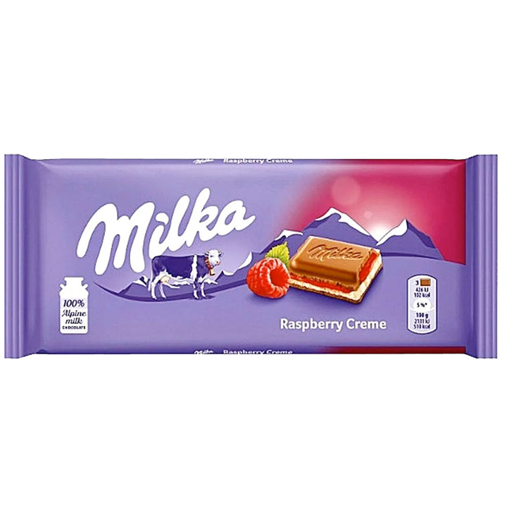 Milka Chocolate Bar w/Raspberry   (100g)