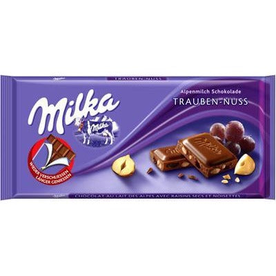 Milka Raisin & Nuts Chocolate Bar  (100g)