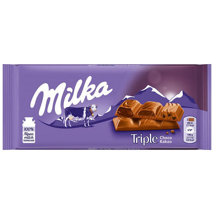 Milka Triple Choco Cocoa Chocolate  (90g)