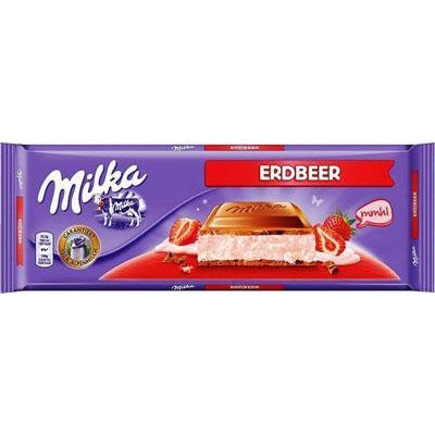Milka Strawberry Chocolate Bar  (300g)