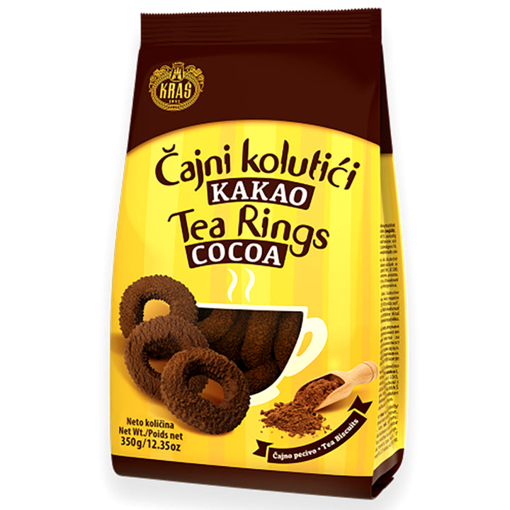 Kras Cookies Tea Rings Cocoa (Cajni Kolutici) (350g) Bags