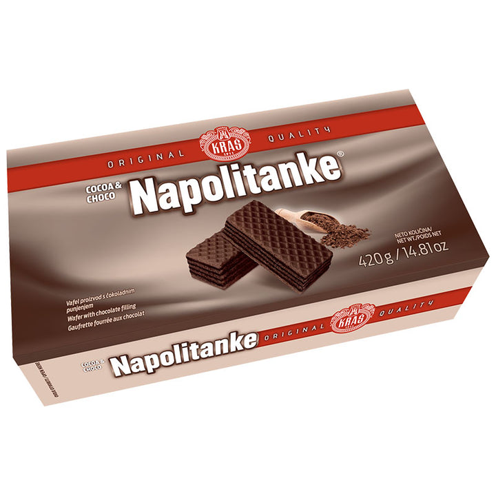 Kras Wafers Napolitanke Cocoa & Choco Cream Filled (420g) Blok