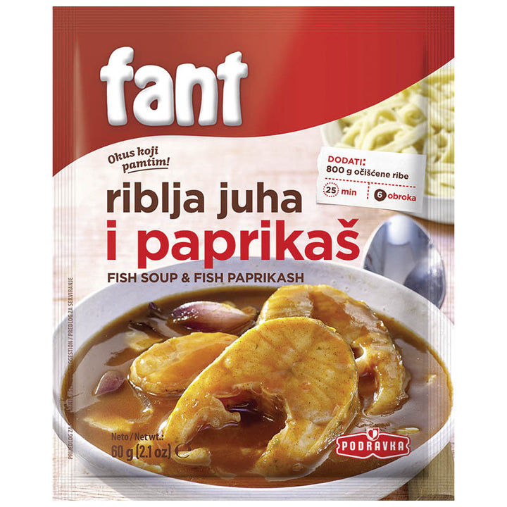 Podravka Mix Fant Fish Soup and Paprikash Seasoning (Za Riblju Juhu I Paprikas) (60g)