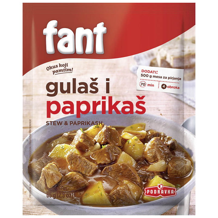 Podravka Mix Fant Stew and Paprikash Seasoning (Za Gulas I Paprikas) (65g)