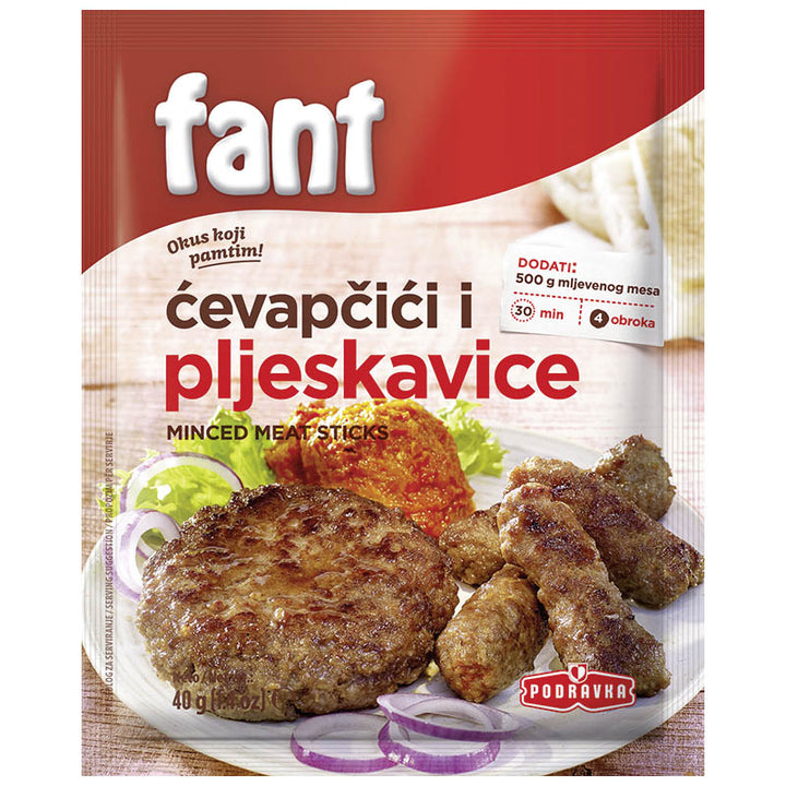 Podravka Mix Fant Minced Meat Sticks & Hamburger Seasoning (Za Cevapcice Pljeskavice I Hamburgere) (40g)