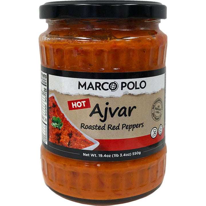 Marco Polo Ajvar Hot Red Pepper Spread w/Eggplant and Garlic (19.3oz)