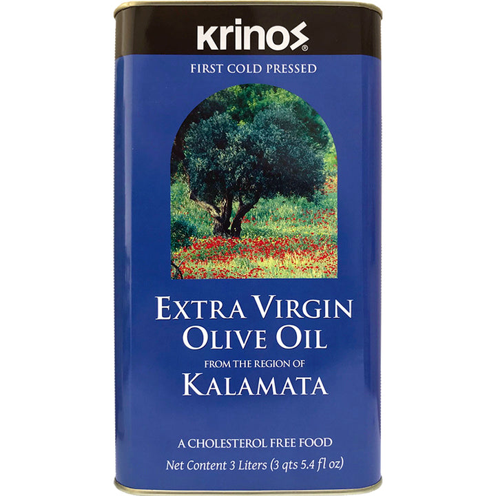 Krinos Oil Extra Virgin KALAMATA Olive (3 Ltr) Blue Tins
