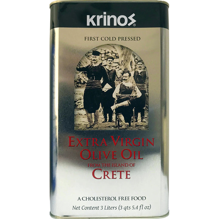 Krinos Oil Extra Virgin CRETE Olive (3 Ltr) White Tins