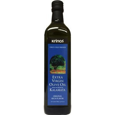 Krinos Oil Extra Virgin KALAMATA Olive (750ml) Blue Glass