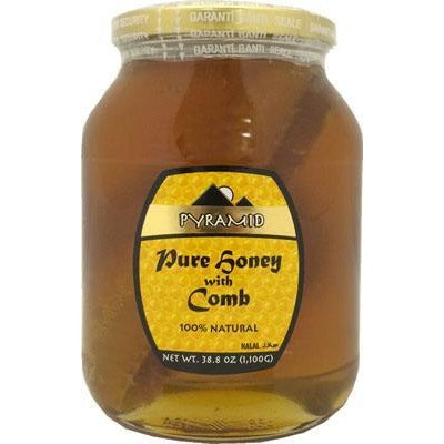 Pyramid Honey w/Comb (1100g/38.8oz) Glass Jars