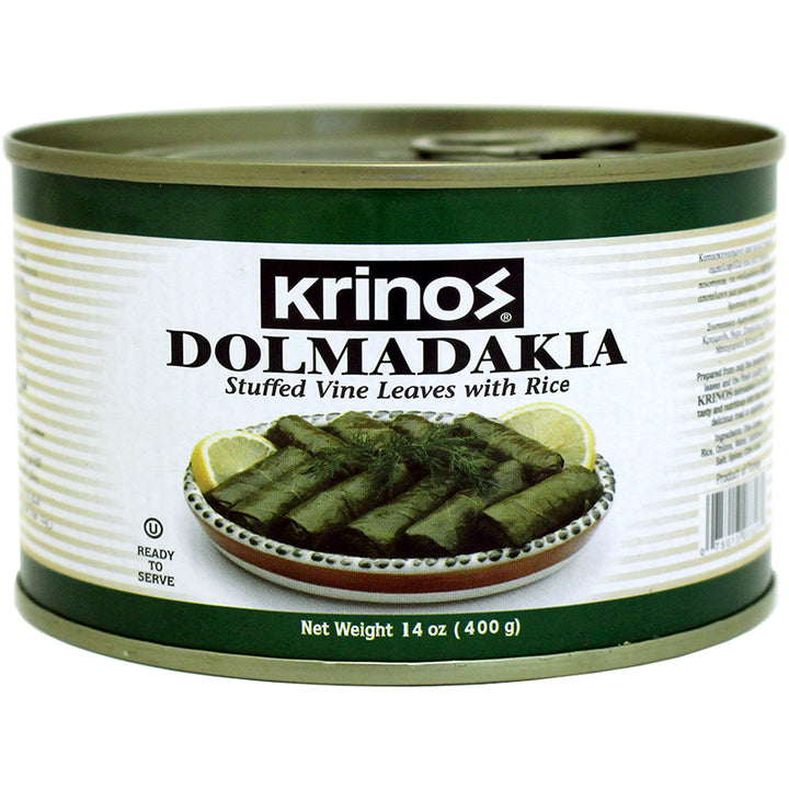 Krinos Grape Leaves Stuffed w/Rice (Dolmadakia w/Rice) (14oz) Tin