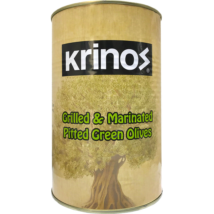 Krinos Olives Grilled Pitted Green (Tin) (4Kg) Tin