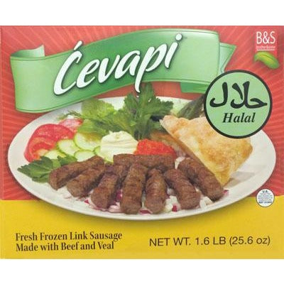 Brother & Sister Beef & Veal Link Sausage (Halal Cevapi) (1.6 lb) Box