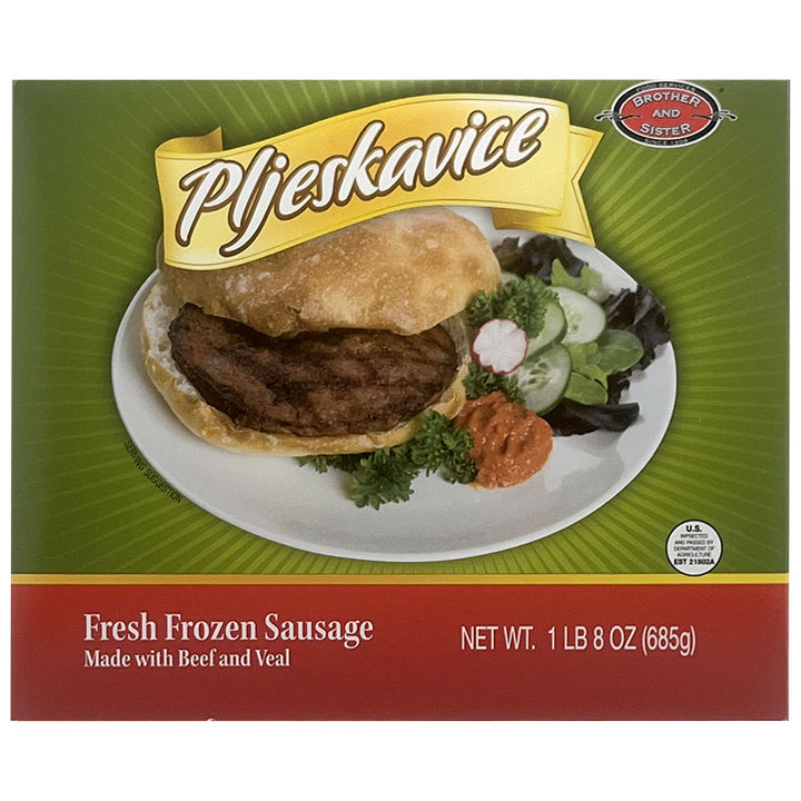 Brother & Sister Pljeskavica (Beef and Veal Sausage) (1.5 lb)