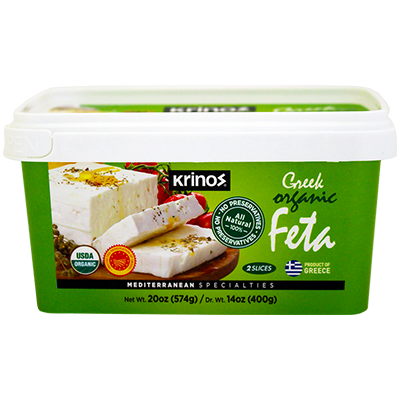 Krinos Organic Greek Feta Cheese (400g) Tub